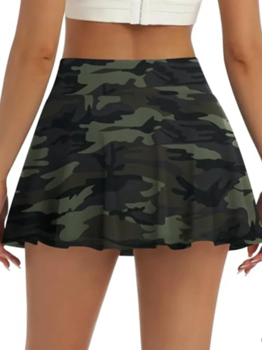 High Waisted Pleated Tennis Skort with Pockets for Women